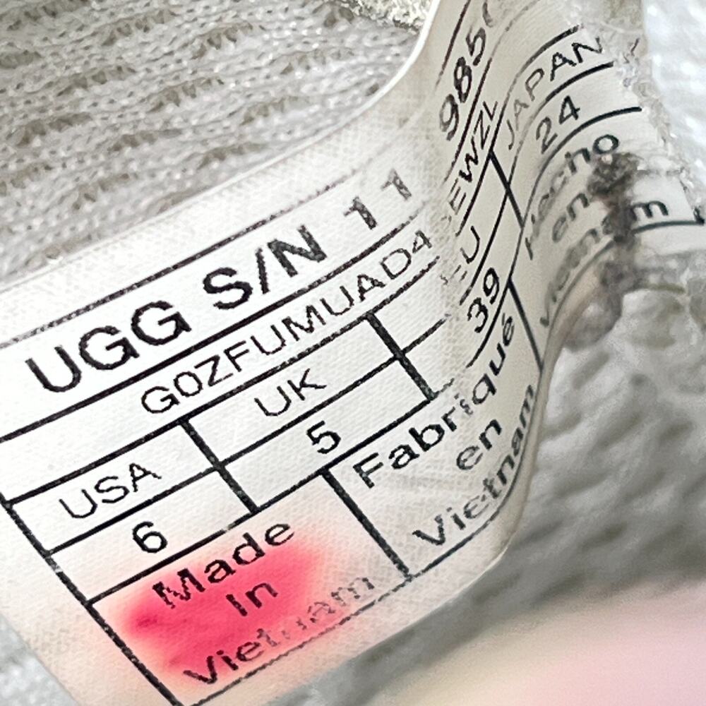 UGG CA805 X Lace Low Chunky Gray Leather Casual Daily Shoes Size Youth 6-Women 7 - Picture 8 of 10